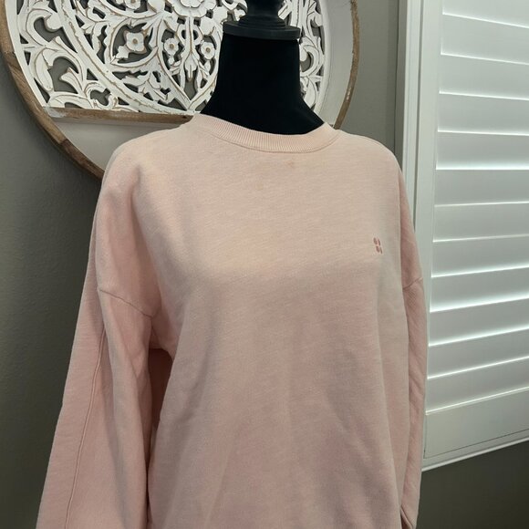 Sweaty Betty Essentials Sweatshirt SZS Womens Pink Crew Neck Cotton Athletic - Picture 5 of 7